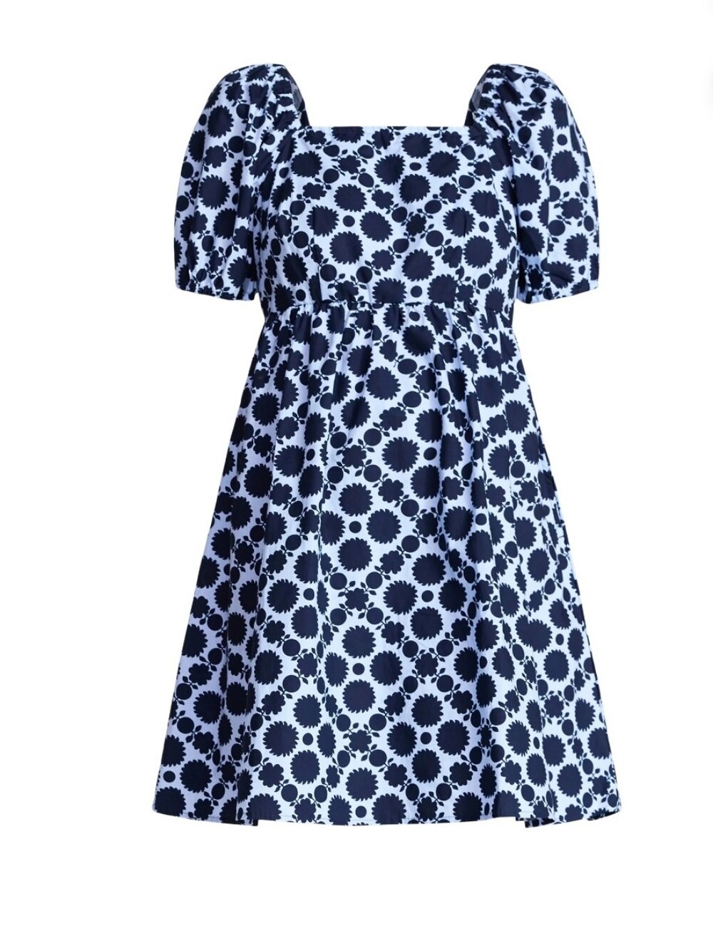 Time and Tru Women's and Women's Plus Tie Back Mini Dress with Puff Sleeves,